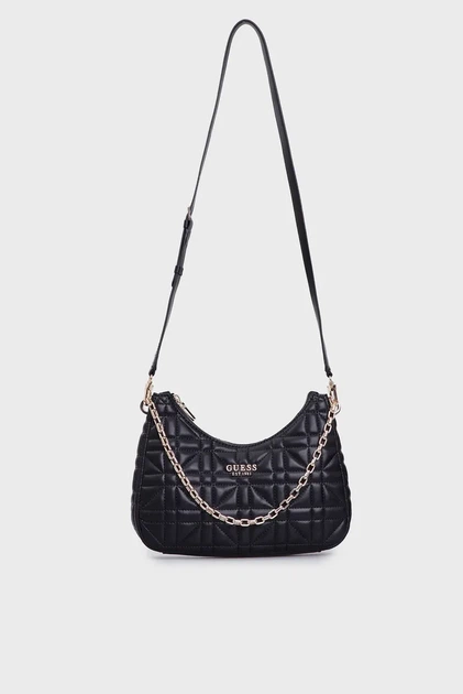 Жіноча чорна сумка ASSIA TOP ZIP SHOULDER BAG Guess OS HWQG8499180 - изображение 5