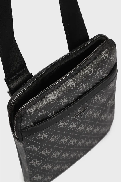 Чоловіча чорна сумка з візерунком VEZZOLA SMART Guess OS HMEVZLP2223 - Фото 5 Чоловіча чорна сумка з візерунком VEZZOLA SMART Guess OS HMEVZLP2223 - зображення 5