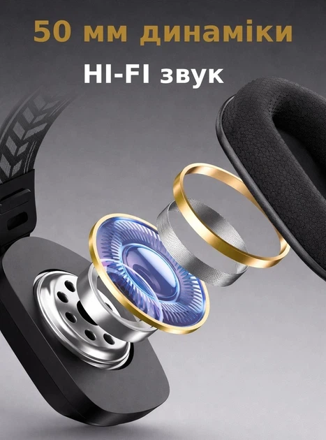 Бездротові ігрові навушники Onikuma GT828 геймерська Bluetooth гарнітура з мікрофоном та RGB Black (19119) - зображення 10