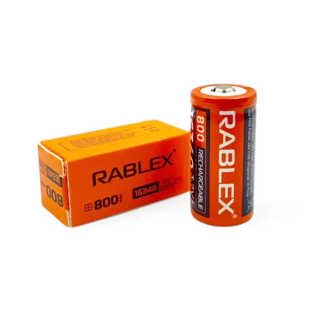 Акумулятор Rablex 16340 Li-ion 800mAh 3.7v - Фото 2 Акумулятор Rablex 16340 Li-ion 800mAh 3.7v - зображення 2