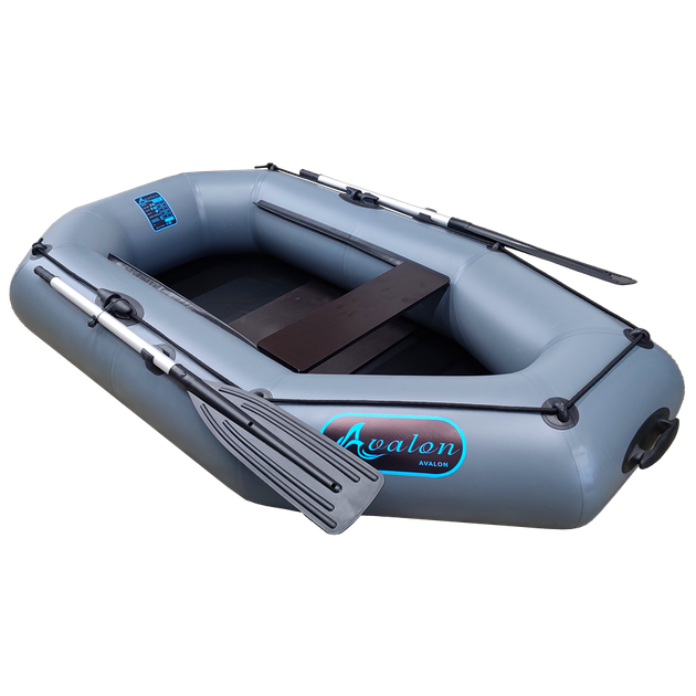 Надувная одноместная лодка ПВХ Avalon А220 / 2,2 м / 1 местный / гребной / рельсовый настил / передвижные сиденья / ⌀34 см / Серый - изображение 5