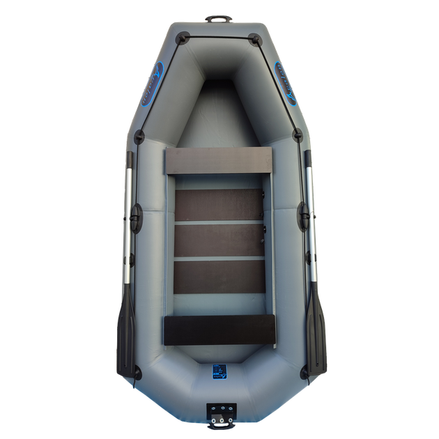 Надувная двухместная лодка ПВХ Avalon А280 / 2,8 м / 2-х местный / гребной / рельсовый настил / передвижные сиденья / ⌀38 см / Серый - Фото 1 Надувная двухместная лодка ПВХ Avalon А280 / 2,8 м / 2-х местный / гребной / рельсовый настил / передвижные сиденья / ⌀38 см / Серый - изображение 1