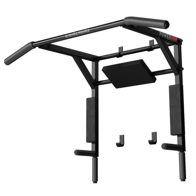 Турник PullUp 3в1 настенный + брусья с упором для пресса / 2 хвата / разборный / черный / (P-3040) - изображение 2