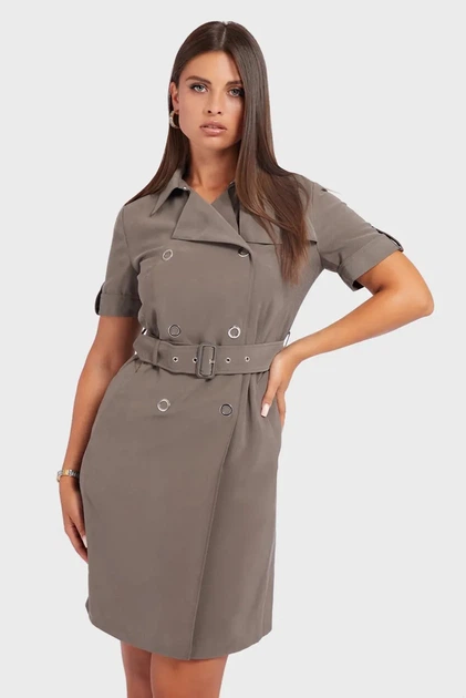 Жіноче оливкове плаття CLEA Guess S W2YK26.WE0K0 - Фото 1 Жіноче оливкове плаття CLEA Guess S W2YK26.WE0K0 - зображення 1