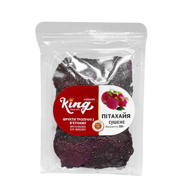 Пітахайя сушена King 250 г натуральний екзотичний фрукт дракон фрукт - зображення 2