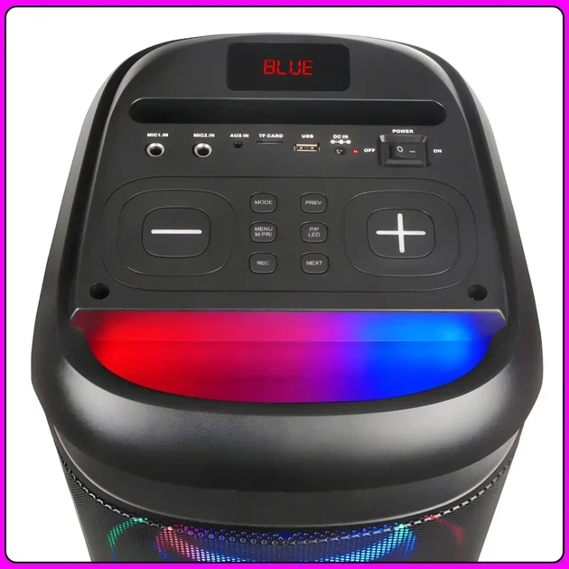 Портативная Bluetooth колонка 2х6.5" с 2 беспроводными микрофонами и LED подсветкой ZXX-5505 40W - изображение 4