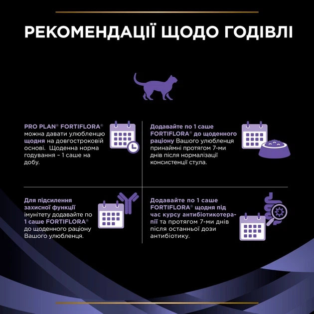 Пробіотик для дорослих котів та кошенят Purina Pro Plan FortiFlora для здорового травлення та зміцнення імунітету 7 х 1 г - изображение 7