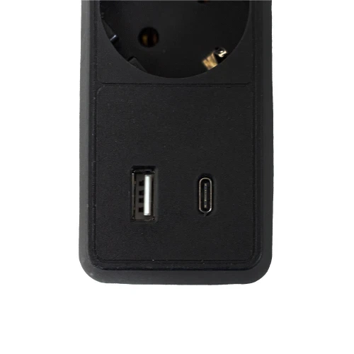 Фільтр мережевий GTL EU05FK, 5 розеток, 3 м, Black, 1xType-C / 1xUSB (GTL-XH-EU05FK-3B) - Фото 3 Фільтр мережевий GTL EU05FK, 5 розеток, 3 м, Black, 1xType-C / 1xUSB (GTL-XH-EU05FK-3B) - зображення 3
