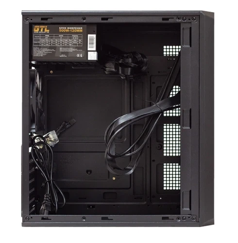 Корпус GTL 3804N1-U3C Black, БЖ 500W, Midi Tower, ATX / MicroATX / Mini ITX, 2xUSB 2.0, 1xUSB 3.0, 1xUSB 3.0 Type-C, CPU - 155мм/VGA - 330мм, 375x195x413 мм, 0.4 мм, 2.6 кг - изображение 3