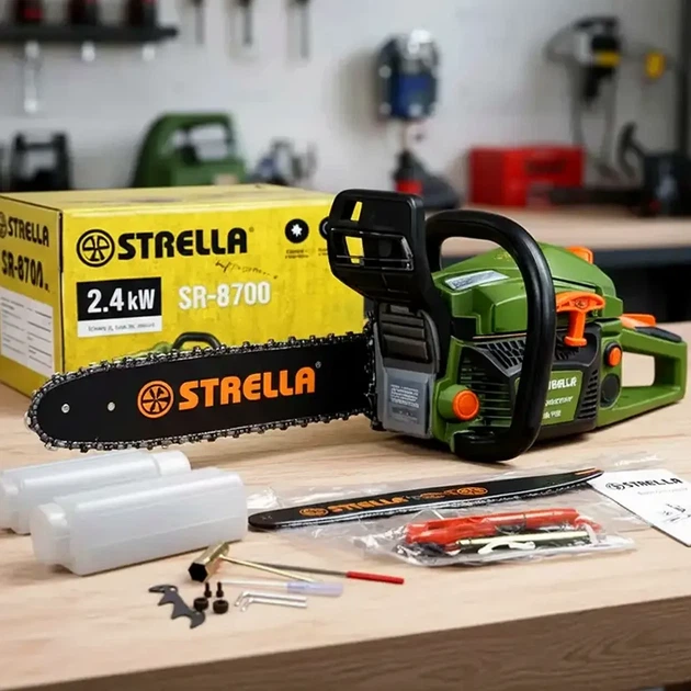 Бензопила бензинова 2.4 кВт 45 см для саду та дому STRELLA SR-8700 - зображення 3