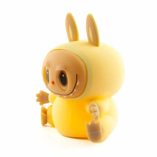 Ночник аккумуляторный Labubu желтый 2.5 Вт 14x11x8.5 см USB светодиодный из силикона для детей - изображение 6