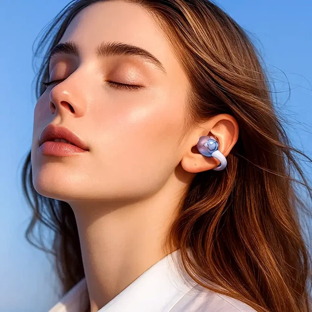 Бездротові Bluetooth навушники з активним шумозаглушенням 5 годин роботи мікрофон M79 фіолетові - зображення 7
