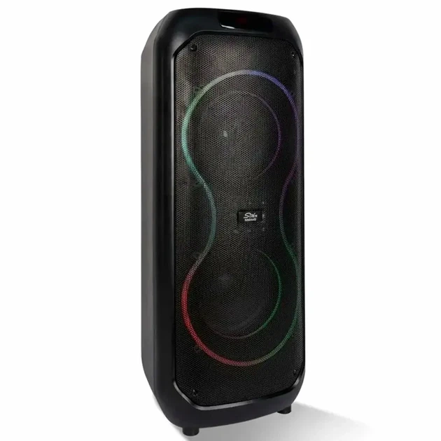 Портативна колонка Bluetooth 40Вт 2х8 дюймів RGB LED з мікрофоном та пультом ZQS8255 чорна - Фото 1 Портативна колонка Bluetooth 40Вт 2х8 дюймів RGB LED з мікрофоном та пультом ZQS8255 чорна - зображення 1