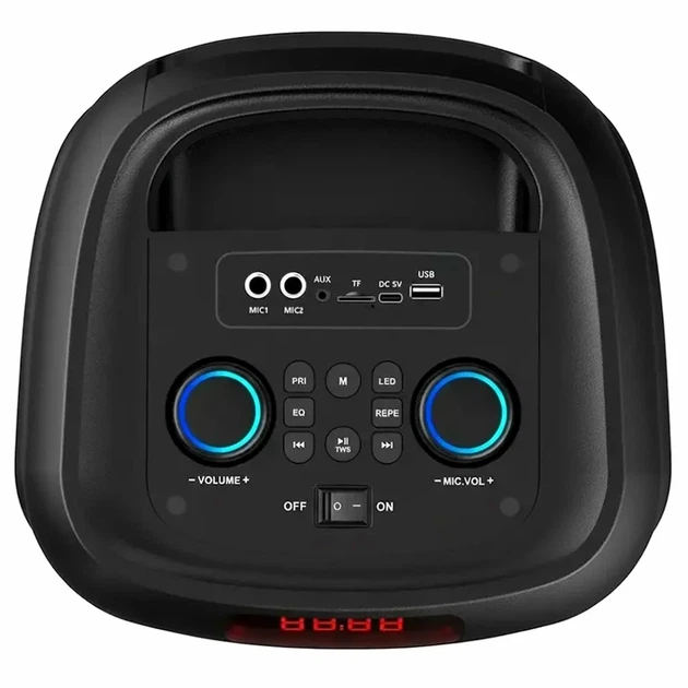 Портативна колонка Bluetooth 40Вт 2х8 дюймів RGB LED з мікрофоном та пультом ZQS8255 чорна - Фото 6 Портативна колонка Bluetooth 40Вт 2х8 дюймів RGB LED з мікрофоном та пультом ZQS8255 чорна - зображення 6
