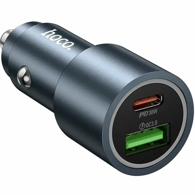 Автомобільний зарядний пристрій 48W з USB та Type-C LED індикатор чорний HOCO Z60 - Фото 8 Автомобільний зарядний пристрій 48W з USB та Type-C LED індикатор чорний HOCO Z60 - зображення 8
