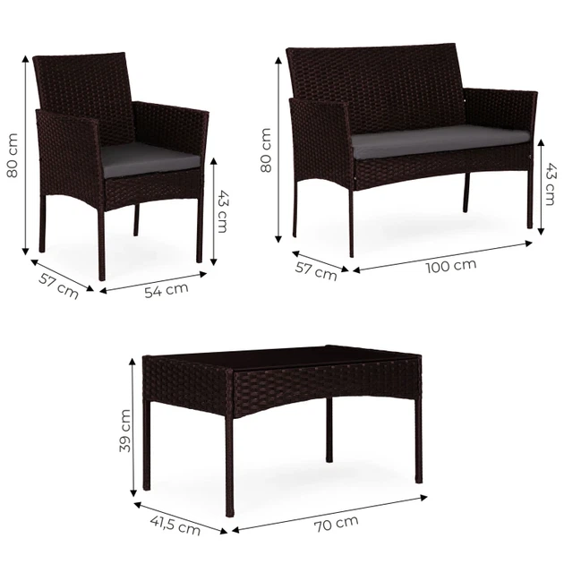 Zestaw mebli ogrodowych ModernHome by Multistore ESO-F574-2-4 - obraz 9