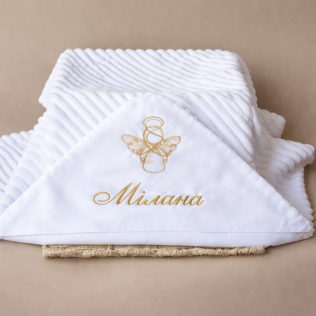 Крыжма именное BOKA ангелик с нимбом минки 90х80 см Белый - Фото 4 Крыжма именное BOKA ангелик с нимбом минки 90х80 см Белый - изображение 4