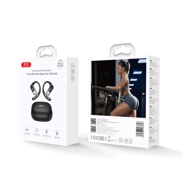 Навушники XO G45 OWS Pods Open Ear TWS Bluetooth 5.3, бездротові спортивні, з дужкою, до 23 год роботи, чорні - Фото 2 Навушники XO G45 OWS Pods Open Ear TWS Bluetooth 5.3, бездротові спортивні, з дужкою, до 23 год роботи, чорні - зображення 2