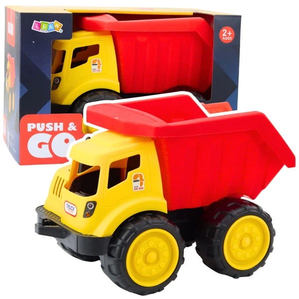 Duża wywrotka LEAN Toys do piasku z funkcją wysypu Pojazd budowlany Czerwono-Żółta (703929) (5905991053408) - obraz 4