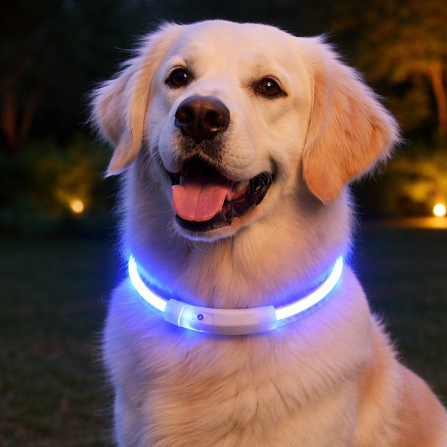 Світний LED-комір для собак світлодіодний нашийник для тварин 30-70 см - Фото 1 Світний LED-комір для собак світлодіодний нашийник для тварин 30-70 см - зображення 1