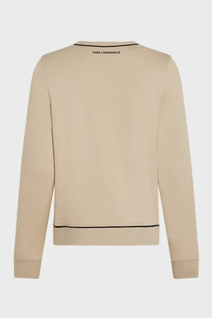 Жіночий бежевий світшот LOGO PIPING Karl Lagerfeld XS A2W20066 - изображение 2