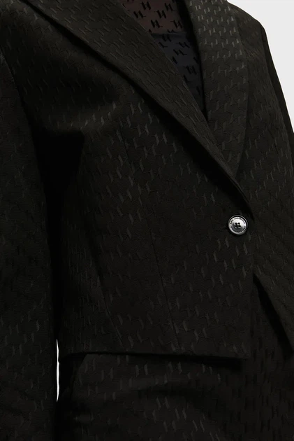 Жіночий чорний жакет із візерунком MONOGRAM Karl Lagerfeld 42 246W1407 - зображення 4