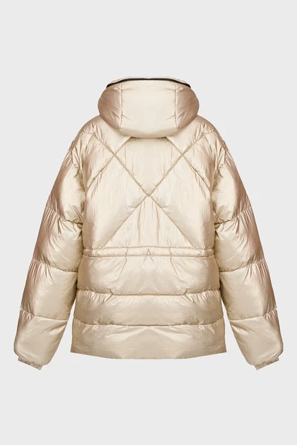 Жіноча золотиста куртка METALLIC PUFFER JACKET Karl Lagerfeld M 246W1504 - Фото 2 Жіноча золотиста куртка METALLIC PUFFER JACKET Karl Lagerfeld M 246W1504 - зображення 2