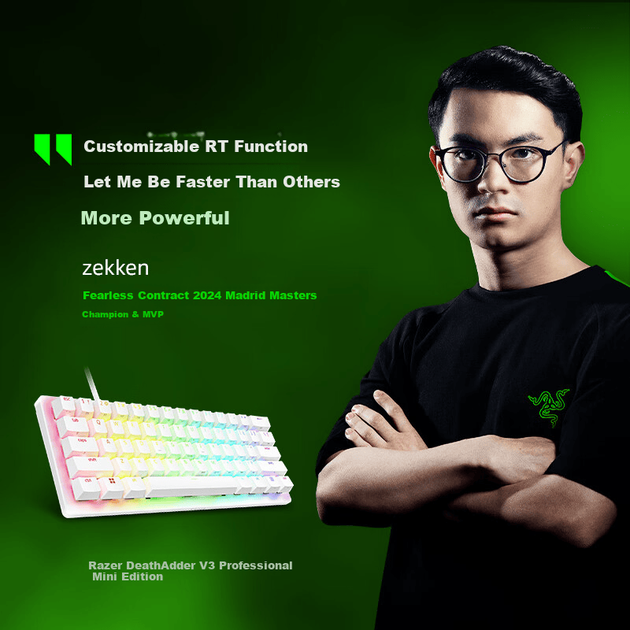 Клавіатура дротова Razer Huntsman V3 Pro Mini USB White - Фото 7 Клавіатура дротова Razer Huntsman V3 Pro Mini USB White - зображення 7