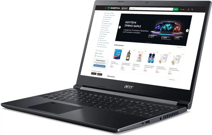 Ноутбук Acer Aspire 7 A715-42G-R0VS (NH.QBFEU.00A) Charcoal Black / AMD Ryzen 5 5500U / RAM 8 ГБ / SSD 512 ГБ / nVidia GeForce GTX 1650 / Підсвітка клавіатури - зображення 3