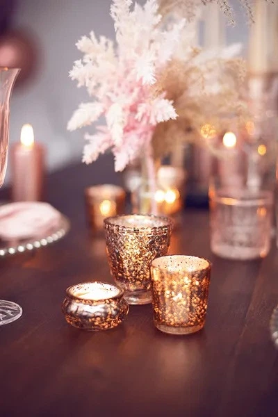 Świecznik PartyDeco 7 x 8 cm różowe złoto 4 szt. (5900779111851) - obraz 7