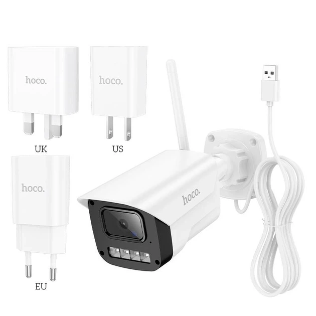 Камера відеоспостереження Hoco D4 (Wi-Fi, Full HD, 3D-шумопридушення, захист IP65, інфрачервоне підсвічування) - Білий - Фото 9 Камера відеоспостереження Hoco D4 (Wi-Fi, Full HD, 3D-шумопридушення, захист IP65, інфрачервоне підсвічування) - Білий - зображення 9