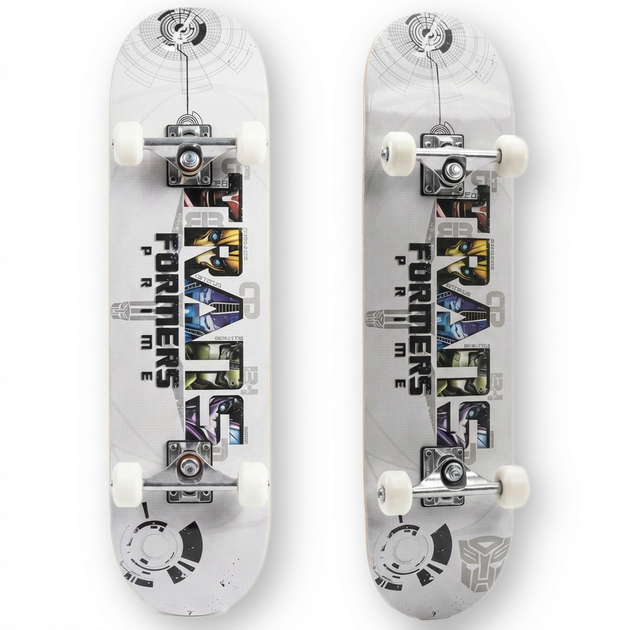 Скейтборд дерев'яний SP-Sport Skateboard Transformers 8413-3 розмір 78х20см White-Black - зображення 3
