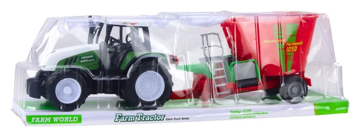 Zabawka LEAN Toys Traktor Rolniczy Farmerski Z Przyczepą Mieszalnik Paszy 50cm Zielona (5905991060543) - obraz 5