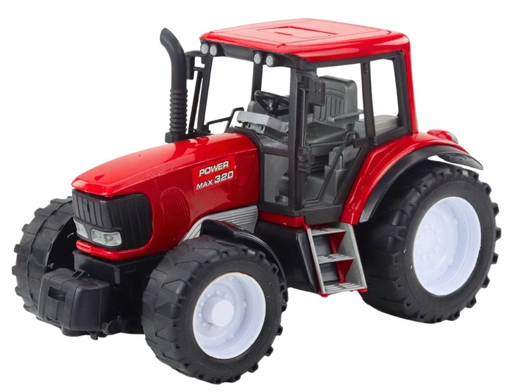 Zabawka LEAN Toys Traktor Rolniczy Farmerski Z Zieloną Przyczepą i Sianem 62 cm Czerwona (5905991058571) - obraz 2