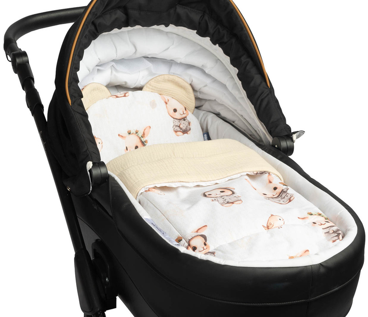 Комплект для коляски Sensillo Muslin подушка + ковдра бежевий (5908310399201) - зображення 3