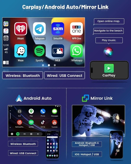 Штатна автомагнітола Hikity для Opel Corsa Astra Meriva Vivaro Combo Antara / 7" / Сенсорна / 2/32Гб / Android 13 / Apple CarPlay / Android Auto / Bluetooth / WI-FI / GPS / USB b5 - Б/В - зображення 3