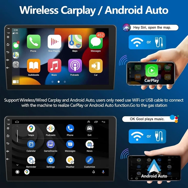 Штатная автомагнитола Podofo для Honda Accord 2003-2007 / 10.1" / Сенсорная / 2/64Гб / Android 13 / Apple CarPlay / Android Auto / Bluetooth / WI-FI / GPS / USB 10060912811111 b4 - изображение 2