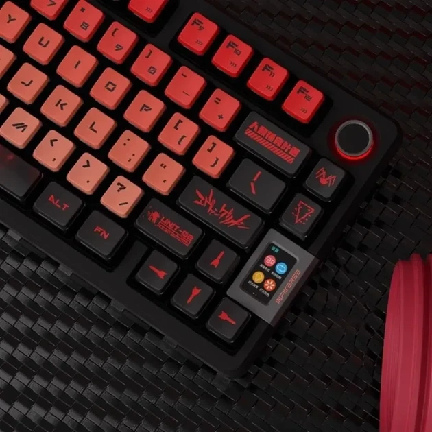 Набор PBT кейкапов Evangelion Unit-02 Asuka Langley Edition для механических клавиатур, MX стем, 122 клавиш, OEM, Dye-sublimation - изображение 3