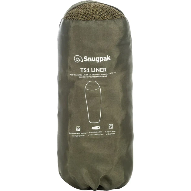 Вкладиш в спальник Snugpak TS1 Liner Оливковий - Фото 2 Вкладиш в спальник Snugpak TS1 Liner Оливковий - зображення 2