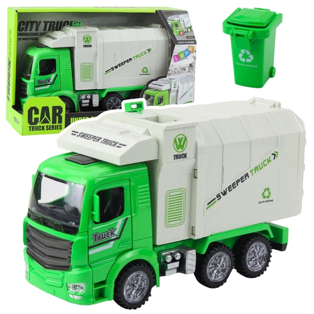 Сміттєвоз Lean Toys вантажівка зі світловими та звуковими ефектами 28828 Зелений (5905991088097) - зображення 5