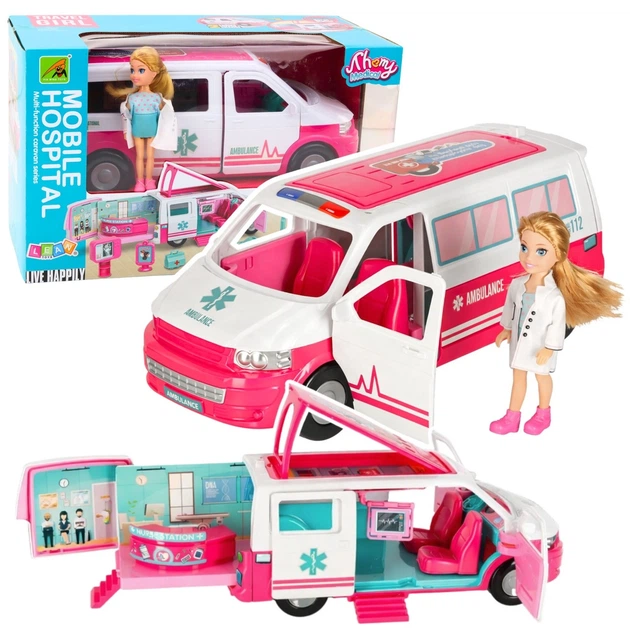 Zabawka LEAN Toys Mobilny Szpital — Karetka Ambulans 2w1 z Larką Doktor i Akcesoriami 27588 (5905991081241) - obraz 5