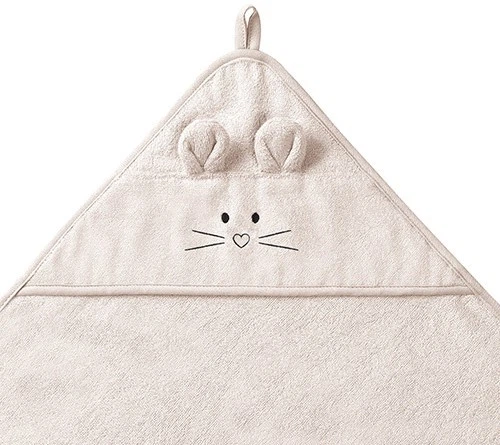 Рушник дитячий BabyOno бамбуковий з капюшоном світло-бежевий 100x100 см (5901435418017) - зображення 2