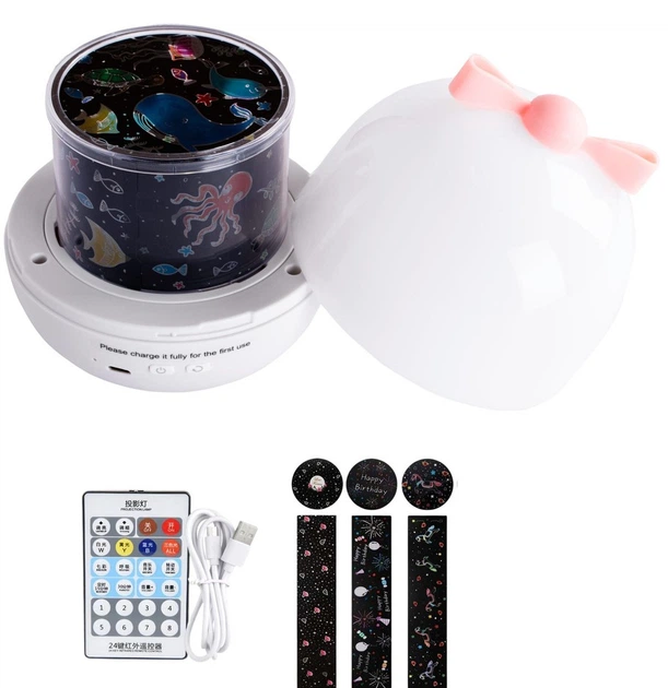 Lampka nocna projektor gwiazdek LEAN Toys 6 Wymiennych Projekcji (5905991059349) - obraz 3