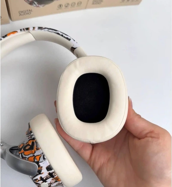 Беспроводные накладные наушники SY-T12 Bluetooth 5.4, Hi-Fi звук, RGB подсветка, с микрофоном, для телефона и ПК, Бежевые - Фото 4 Беспроводные накладные наушники SY-T12 Bluetooth 5.4, Hi-Fi звук, RGB подсветка, с микрофоном, для телефона и ПК, Бежевые - изображение 4