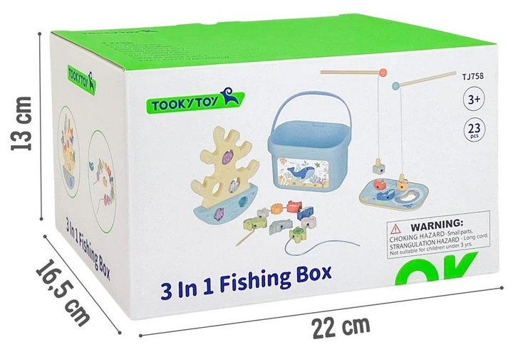 Drewniana gra edukacyjna Tooky Toy Wieża balansująca Łowienie ryb 23 elementy (TJ758) (6976831551223) - obraz 7