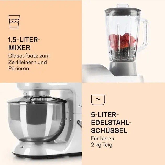 Кухонный комбайн Klarstein Lucia 3 в 1 2000 Вт (10006255) - изображение 3