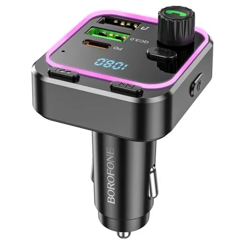 FM-модулятор Borofone BC53 PD20W+QC3.0 Black - зображення 2