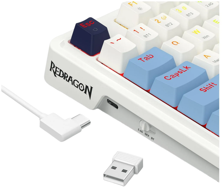 Klawiatura bezprzewodowa Redragon K728WBB-RGB-PRO Antonium Pro White (6950376728319) - obraz 7