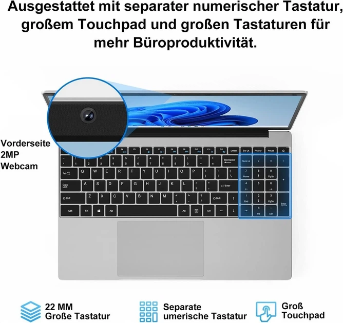 Ноутбук 15.6" Jumper EZbook S7 Hi (JNF12) Intel Celeron 5205U RAM 4GB SSD 128GB Windows 11 (UKR) b1 - изображение 2