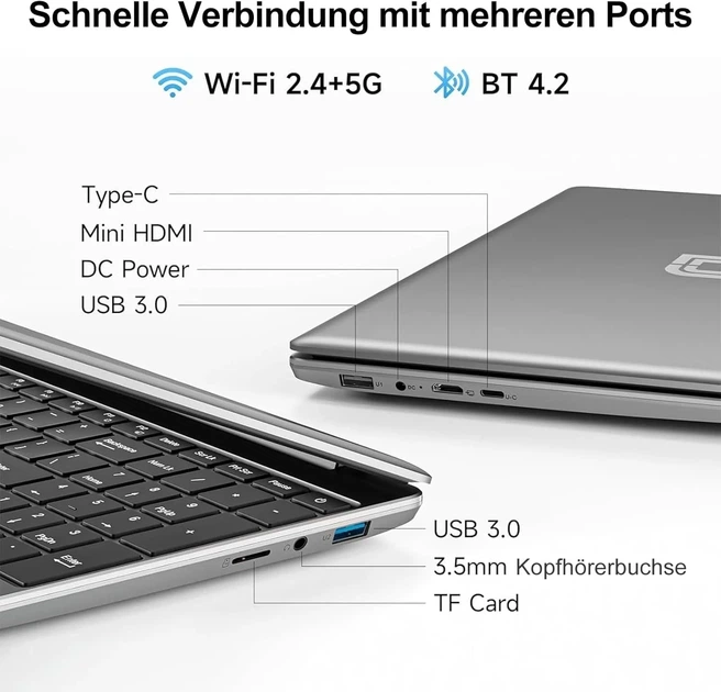 Ноутбук 15.6" Jumper EZbook S7 Hi (JNF12) Intel Celeron 5205U RAM 4GB SSD 128GB Windows 11 (UKR) b1 - изображение 5